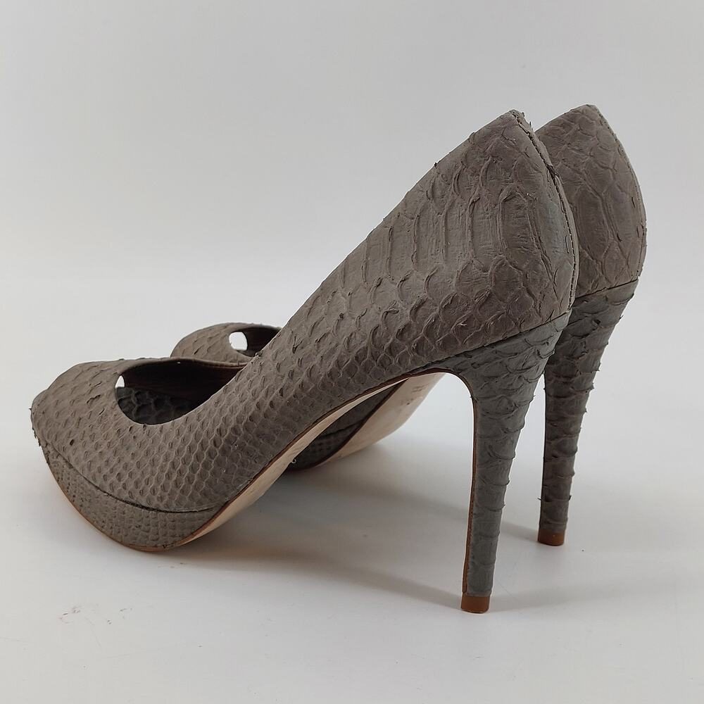 Zara Snake Embossed Animal print Pumps High Heels Open Toe Size 39 - Picture 8 of 14